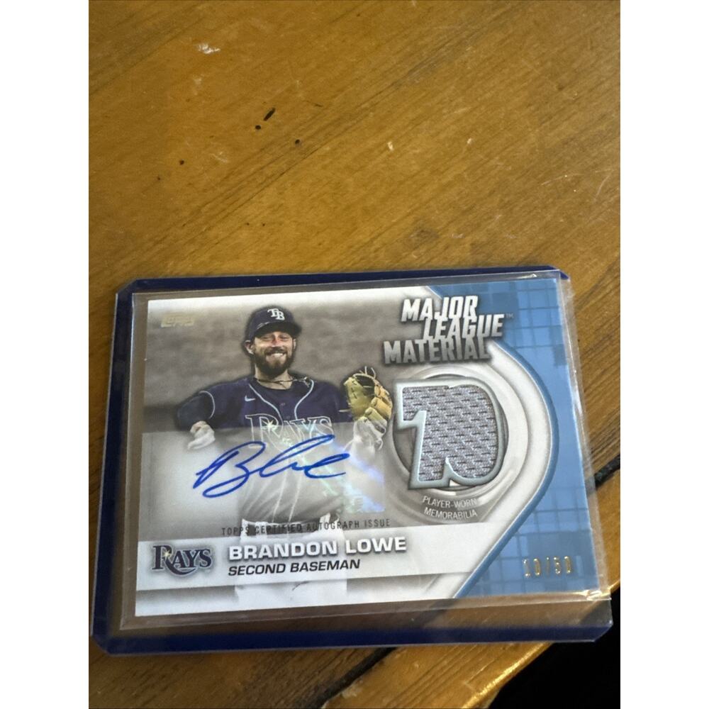 2021 Topps Major League Material Autographs Brandon Lowe Auto 10/50 Tampa Bay